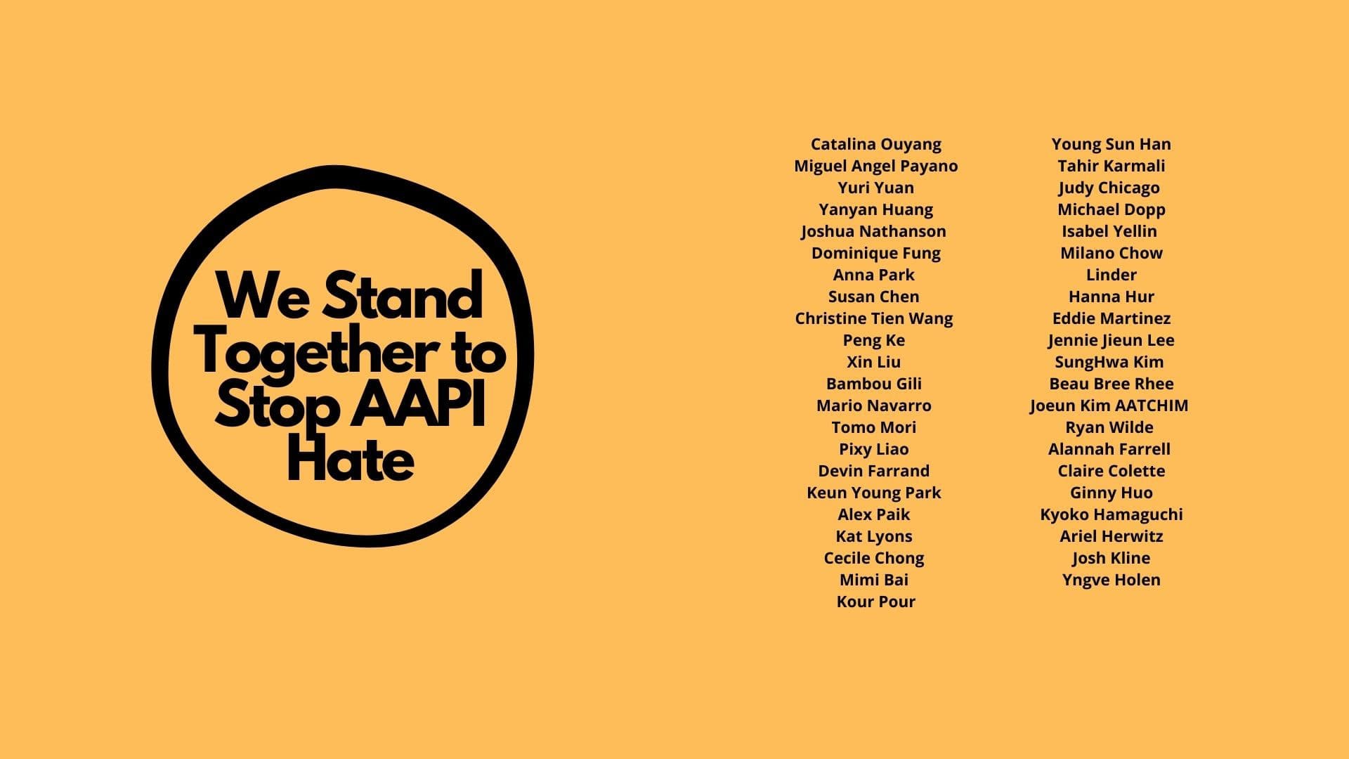 We Stand Together to Stop AAPI Hate