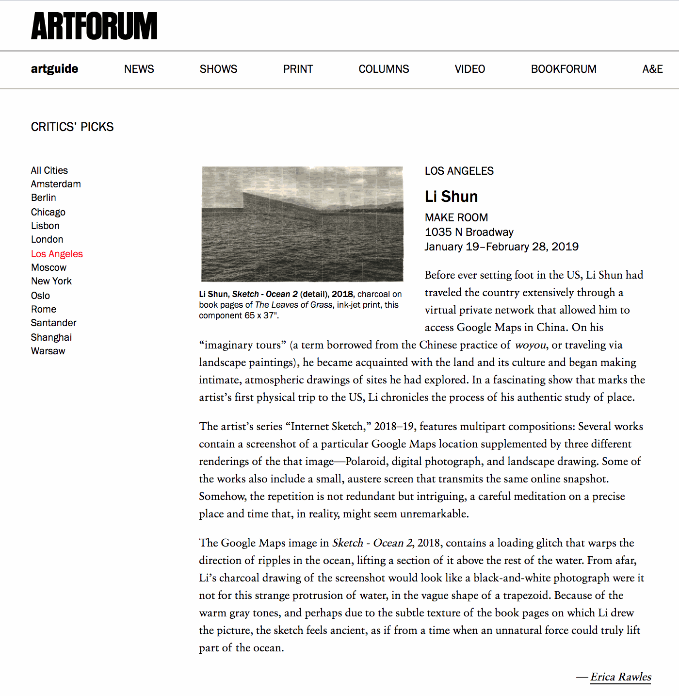 REVIEW OF "CHINGLISH" ON ARTFORUM INTERNATIONAL